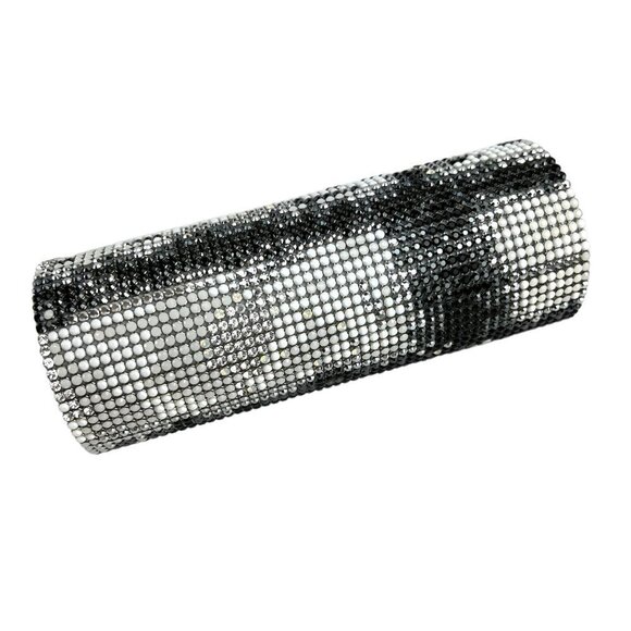 SWAROVSKI Authentic Silver Crystal Evening Bag Clutch Silk Lining Retired Rare - Picture 5 of 16